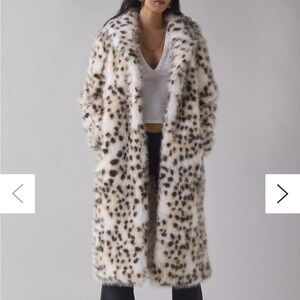 Azalea Wang Leopard Faux Fur Maxi Coat medium